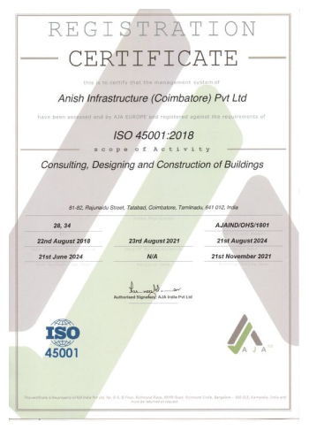 SYSTEM - ISO 9001:2015 Certificate - Anish Infrastructure